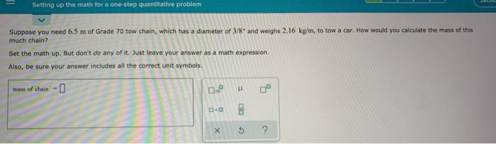 Solved Setting up the math for a one-step quantitative | Chegg.com
