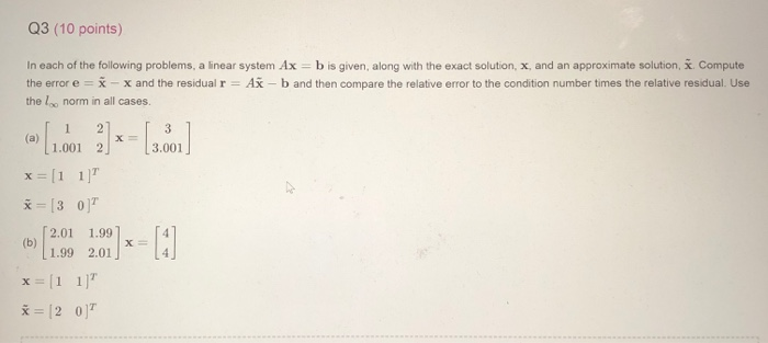 Solved Q3 (10 points) In each of the following problems, a | Chegg.com