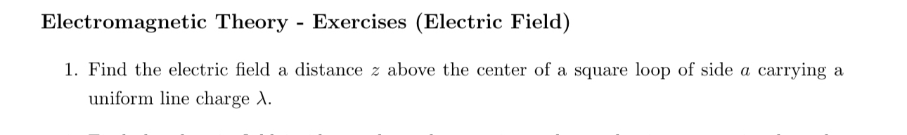 Solved Electromagnetic Theory - ﻿Exercises (Electric | Chegg.com