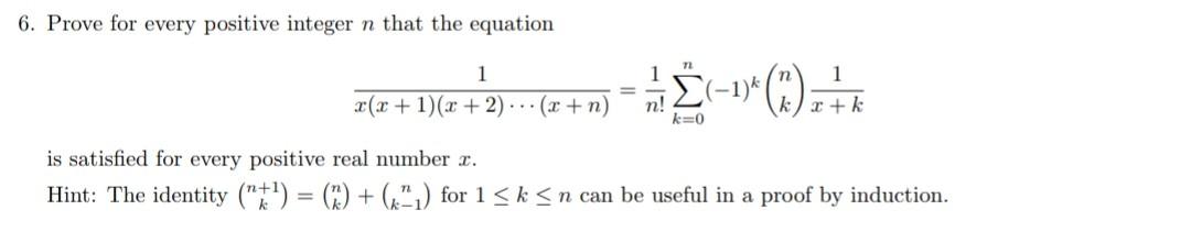 Solved 6. Prove for every positive integer n that the | Chegg.com