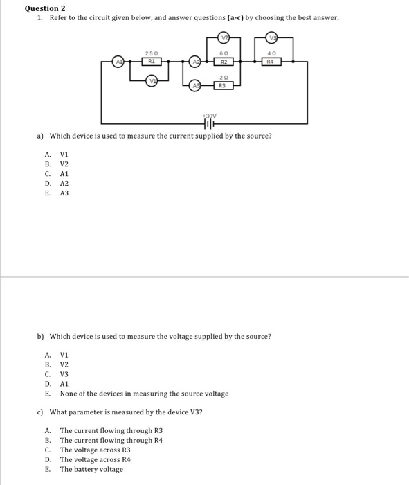 Solved Question 2 1. Refer to the circuit given below, and | Chegg.com