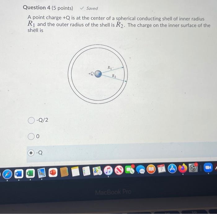 Solved Question 3 (5 points) A point charge +Q is located | Chegg.com