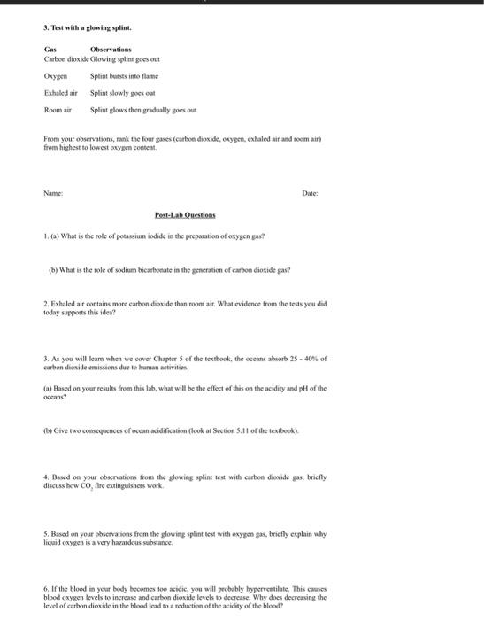 Solved Data Sheet - Experiment: The Air That 1 Breathe | Chegg.com