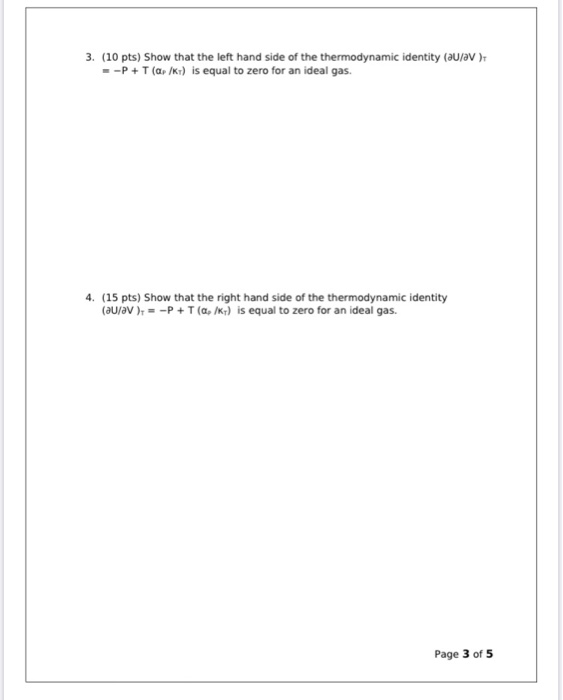 Solved Set 1: (50 pts) Consider the following thermodynamic | Chegg.com