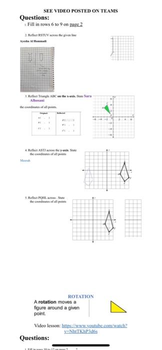 Reflection, Rotation and Translation (video lessons, examples and solutions)