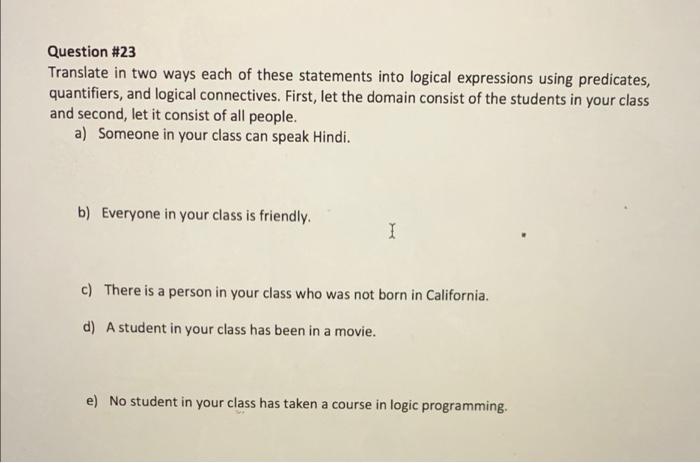 Solved Question #23 Translate in two ways each of these | Chegg.com