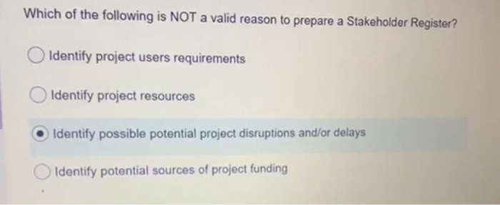 Solved Which of the following is NOT a valid reason to | Chegg.com