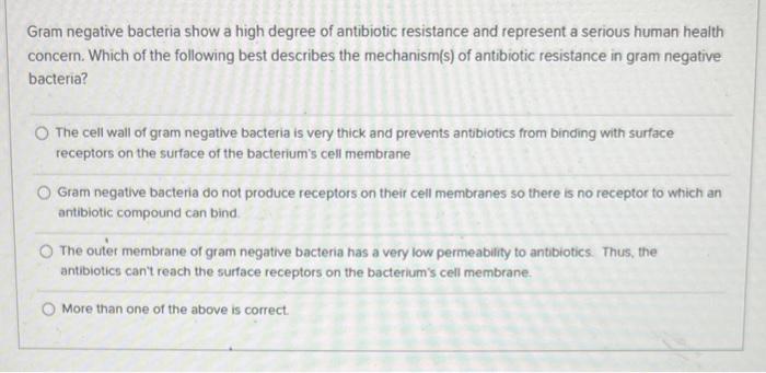 Solved Gram negative bacteria show a high degree of | Chegg.com