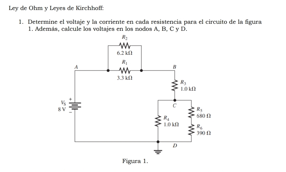 Solved Ley de Ohm y Leyes de Kirchhoff:Determine el voltaje | Chegg.com