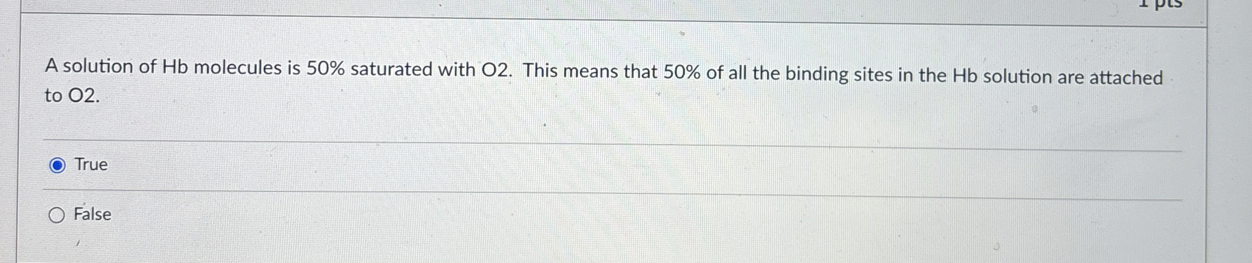 Solved A solution of Hb ﻿molecules is 50% ﻿saturated with | Chegg.com