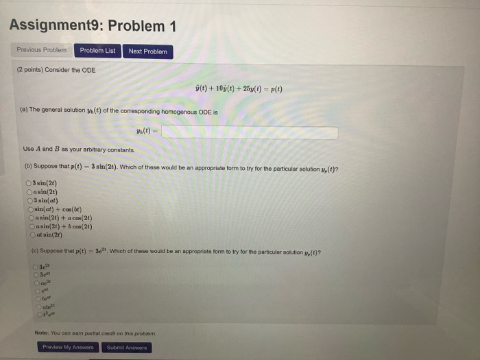 Solved Assignment9: Problem 1 Previous Problem Problem List | Chegg.com
