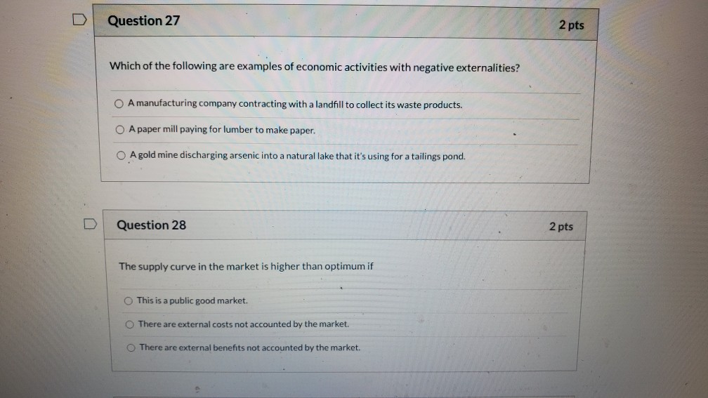 Solved Question 27 2 pts Which of the following are examples | Chegg.com