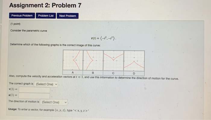 Solved Assignment 2: Problem 7 Previous Problem Problem List | Chegg.com