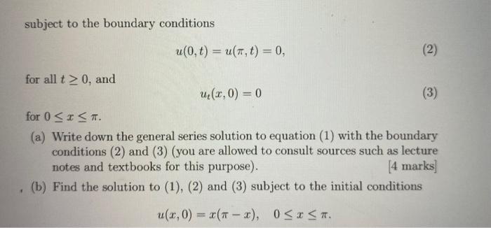 Solved 5. Consider the wave equation for a function u(x, t), | Chegg.com