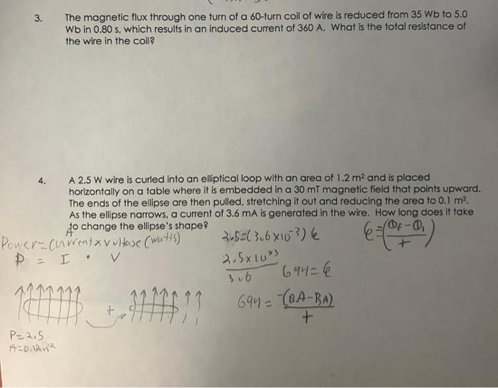 Solved The Magnetic Flux Through One Turn Of A 60 -turn Coil | Chegg.com