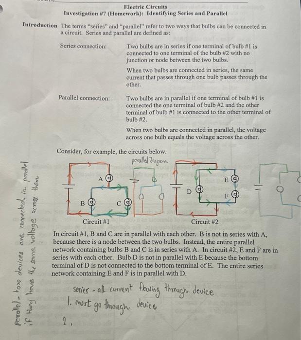 Solved Electric Circuits Investigation $7 (Homework): | Chegg.com