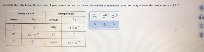Solved Complete the table below. Be sure each of your answer | Chegg.com