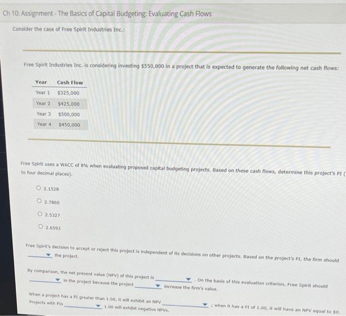 Solved Ch 10: Assignment - The Basics of Capital Budgeting | Chegg.com