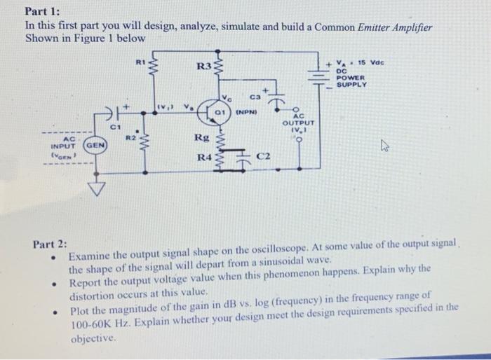 Solved Part 1: In this first part you will design, analyze, | Chegg.com