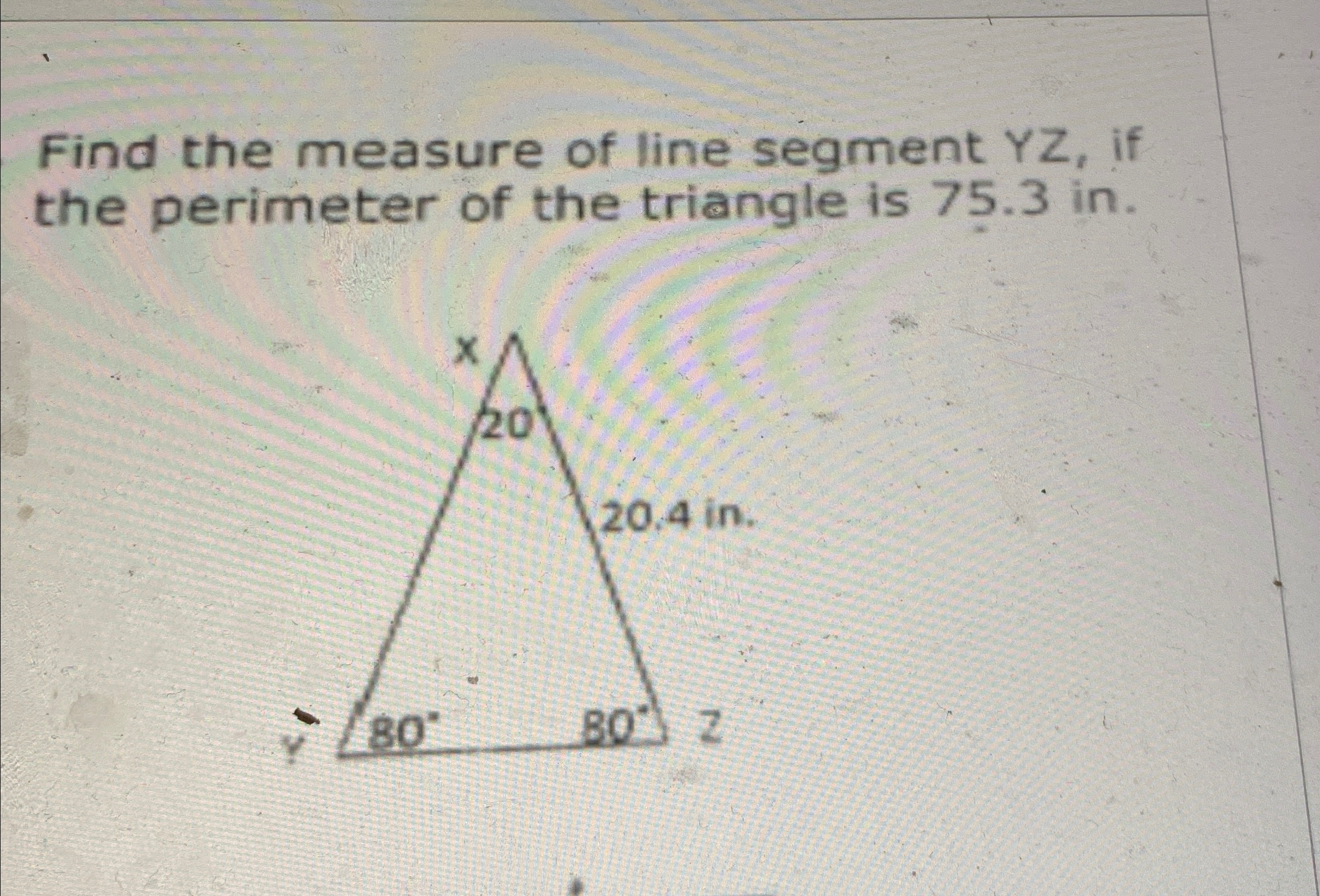 Solved Find the measure of line segment YZ, ﻿if the | Chegg.com