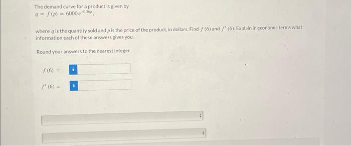Solved The demand curve for a product is given by | Chegg.com