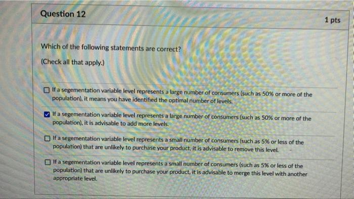 Solved Question 12 1 pts Which of the following statements | Chegg.com
