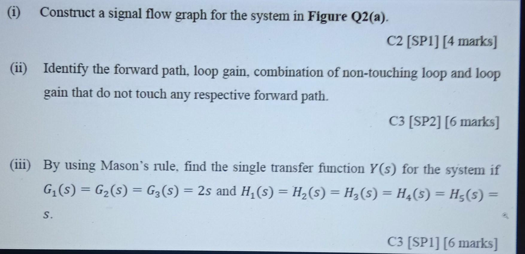 Solved (i) Construct A Signal Flow Graph For The System In | Chegg.com