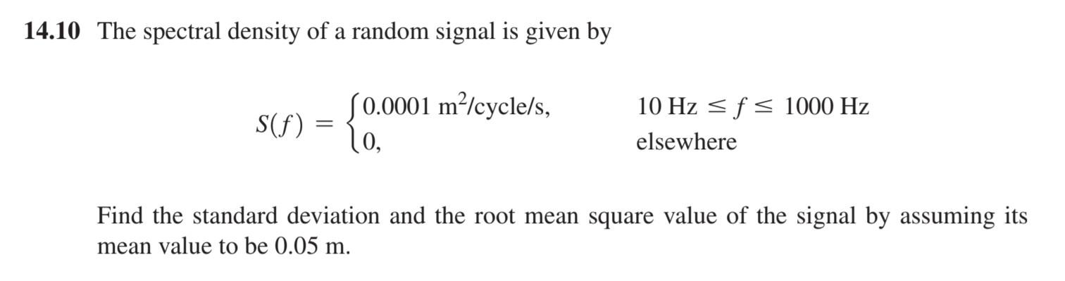 Solved 14.10 The spectral density of a random signal is | Chegg.com