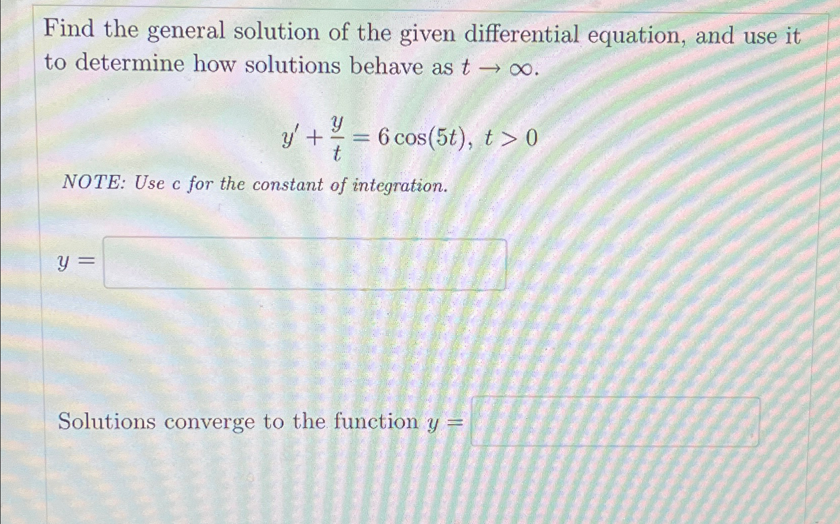 Solved Find the general solution of the given differential | Chegg.com