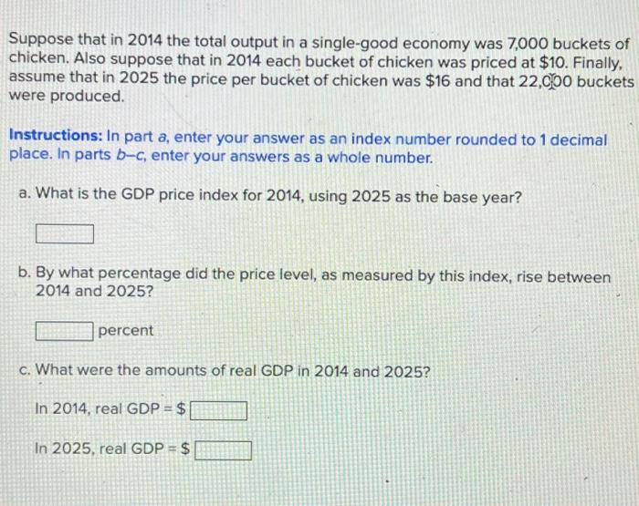 Solved Suppose that in 2014 the total output in a | Chegg.com