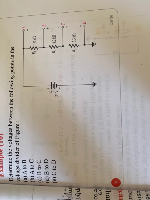 Solved Determine The Voltages Between The Following Points | Chegg.com