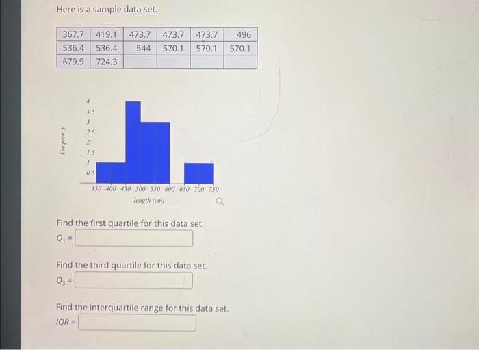 Solved Here is a sample data set. Find the first quartile | Chegg.com