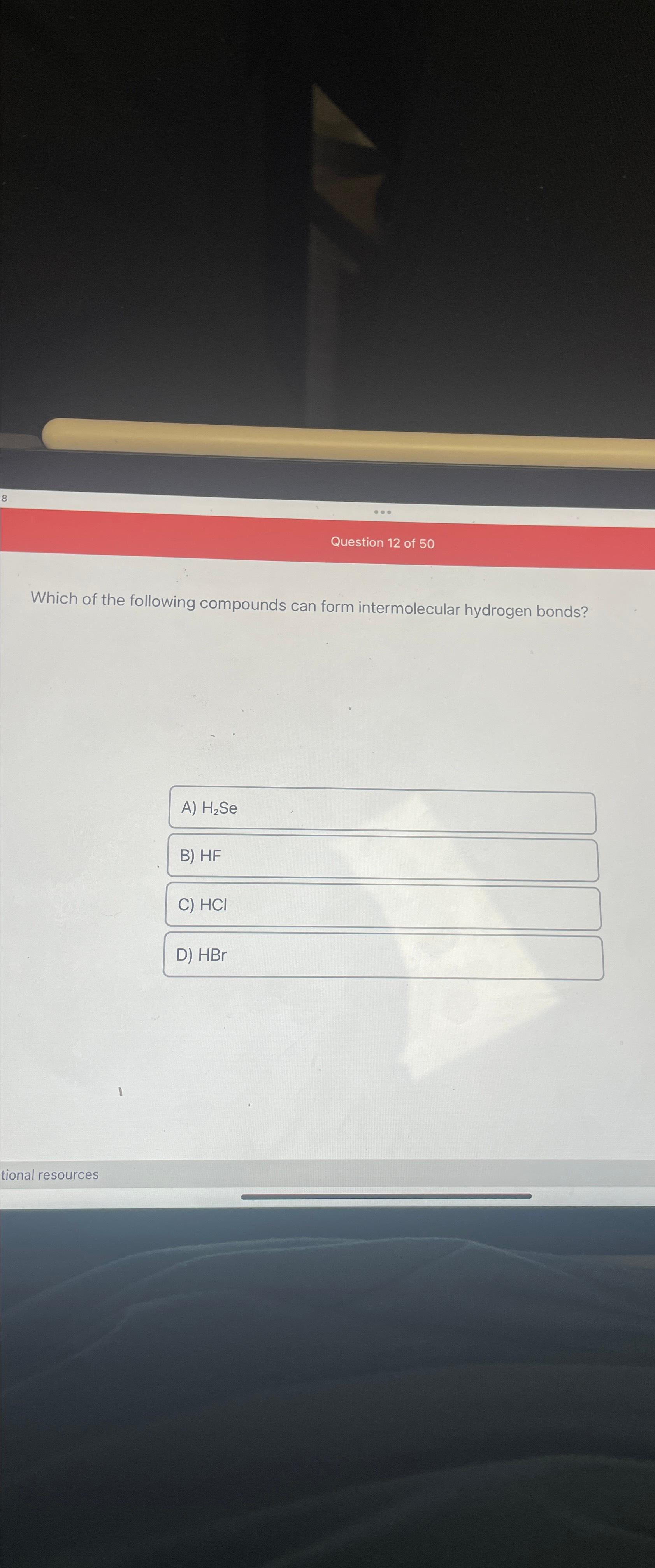 Solved Question 12 ﻿of 50Which of the following compounds | Chegg.com