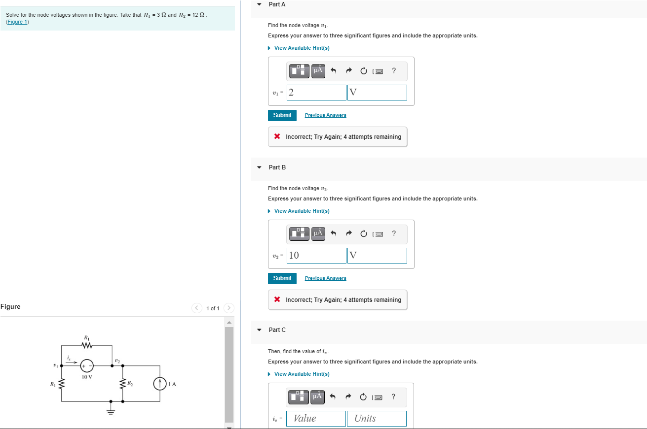 Solved Solve for the node voltages shown in the figure. Take | Chegg.com