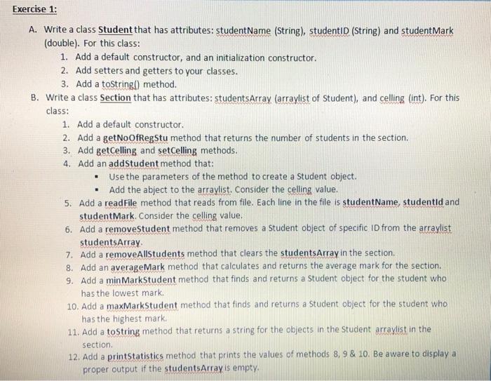 Solved Exercise 2: (Based on Exercise 1) A. Create a Section | Chegg.com