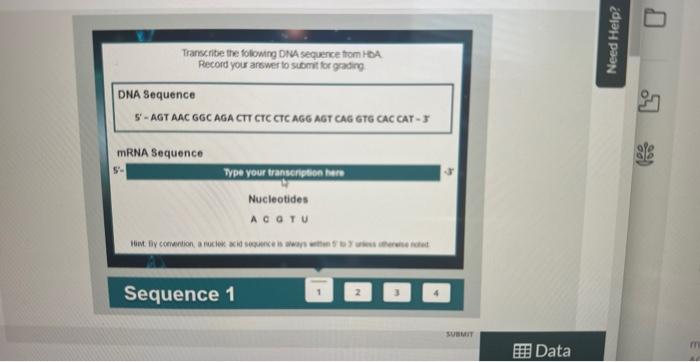 Solved mRNA Sequence | Chegg.com