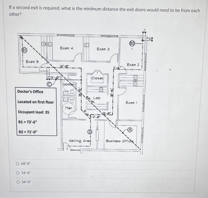 Solved If a second exit is required, what is the minimum
