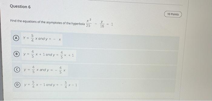 Solved Question 6 10 Points Find the equations of the | Chegg.com