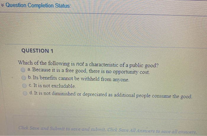 Solved ¥ Question Completion Status: QUESTION 1 Which of the | Chegg.com