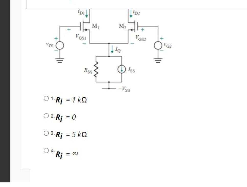 Solved The MOS differential pair in the figure below has the | Chegg.com