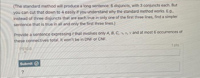 (The standard method will produce a long sentence: 6 | Chegg.com