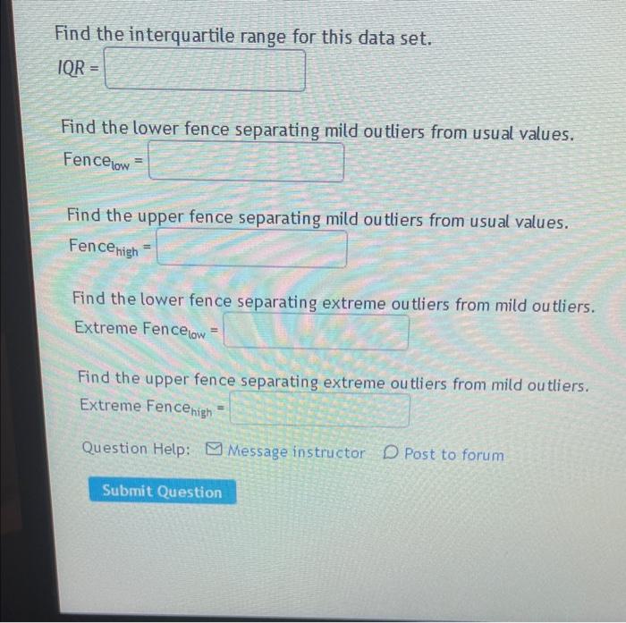 Solved Hora is a samnle data set. Find the interquartile | Chegg.com