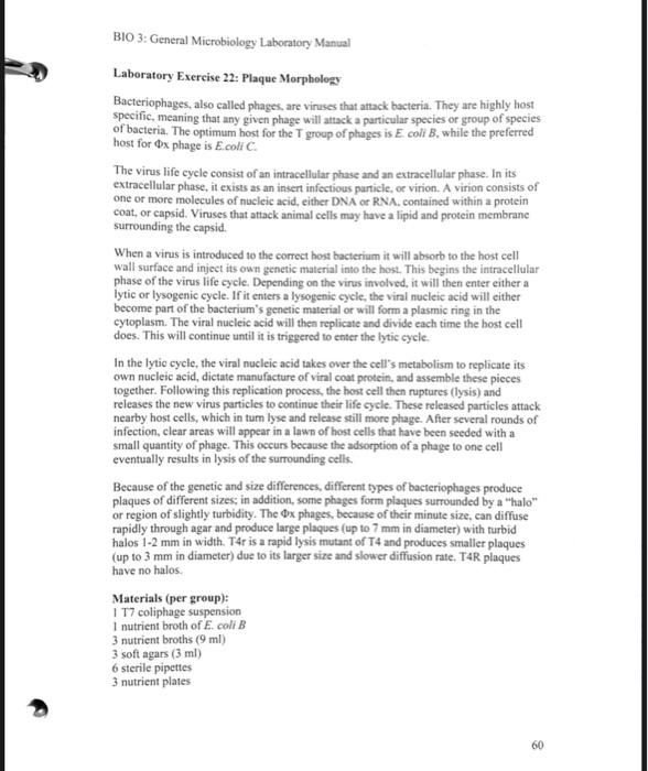 Solved BIO 3 General Microbiology Laboratory Manual