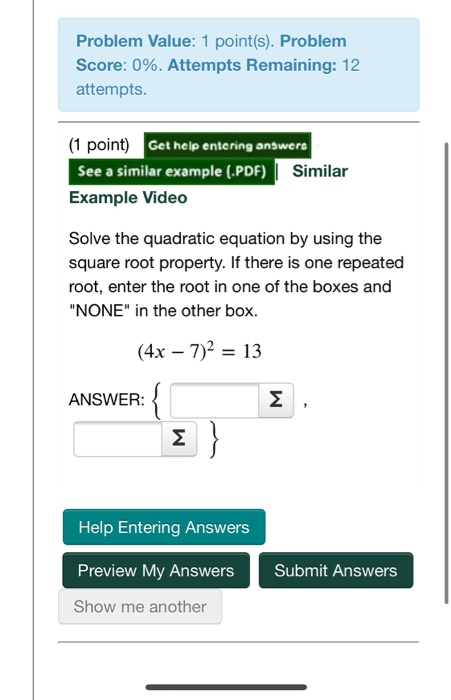 Solved Problem Value: 1 point(s). Problem Score: 0%. | Chegg.com