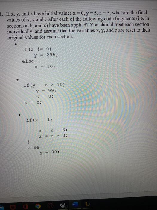 solved-1-if-x-y-and-z-have-initial-values-x-0-y-5-z-chegg