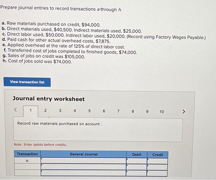 Solved Prepare journal entries to record transactions a | Chegg.com