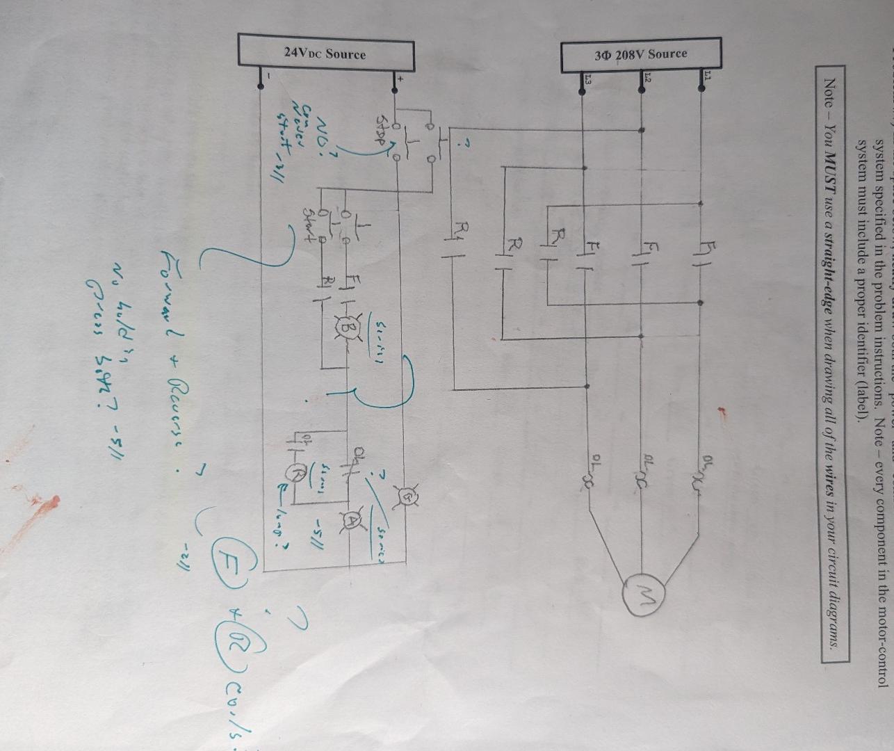 Solved please help with this motor control circuit. I have | Chegg.com