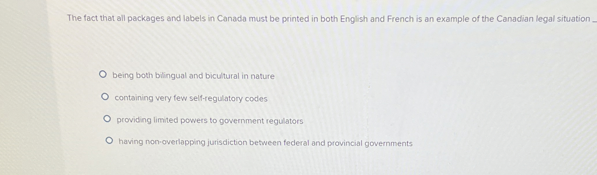 Solved The fact that all packages and labels in Canada must | Chegg.com