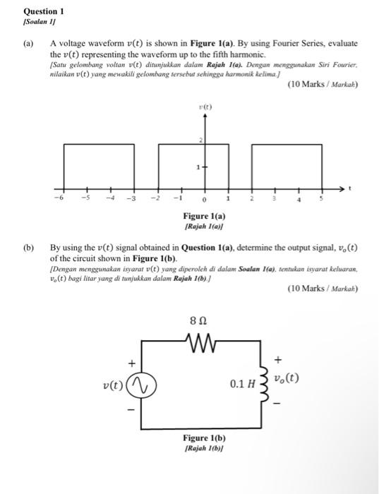 Solved Question 1 Soalan 11 (a) A Voltage Waveform V(t) Is | Chegg.com