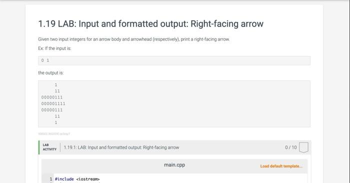 Solved Need help solving this in the lab activity 1.19.1 in | Chegg.com